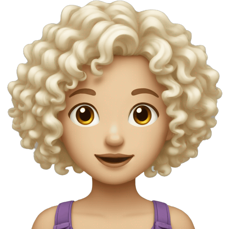 cute white curly girl  emoji