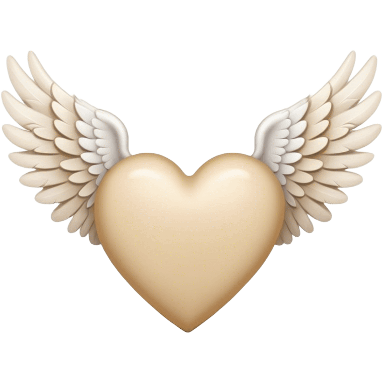 beige heart with white angel wings emoji