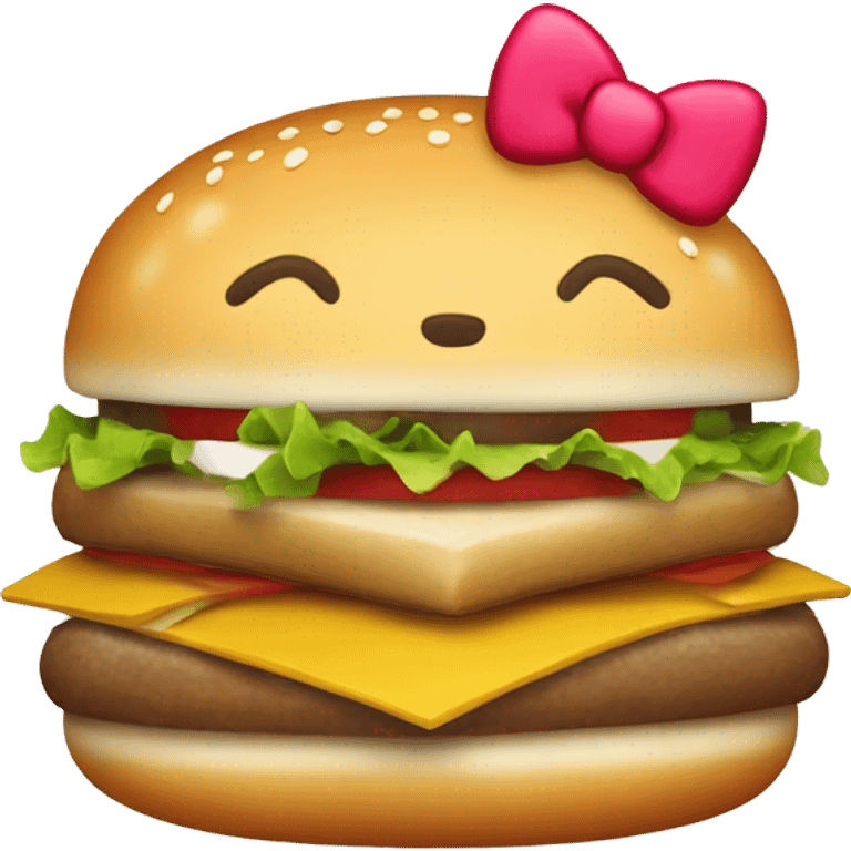 hello kitty hamburger emoji