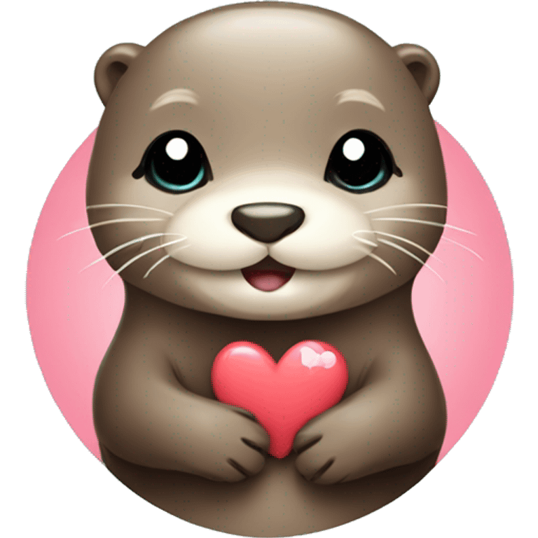 Cute otter with hearts emoji