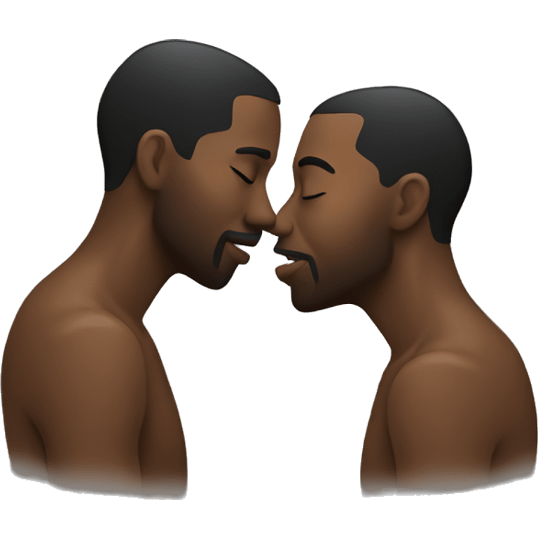 two black men kissing each other passionately emoji