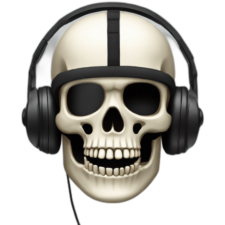 Military Skeleton mask with a long black mask underneath it and headset with a microphone emoji