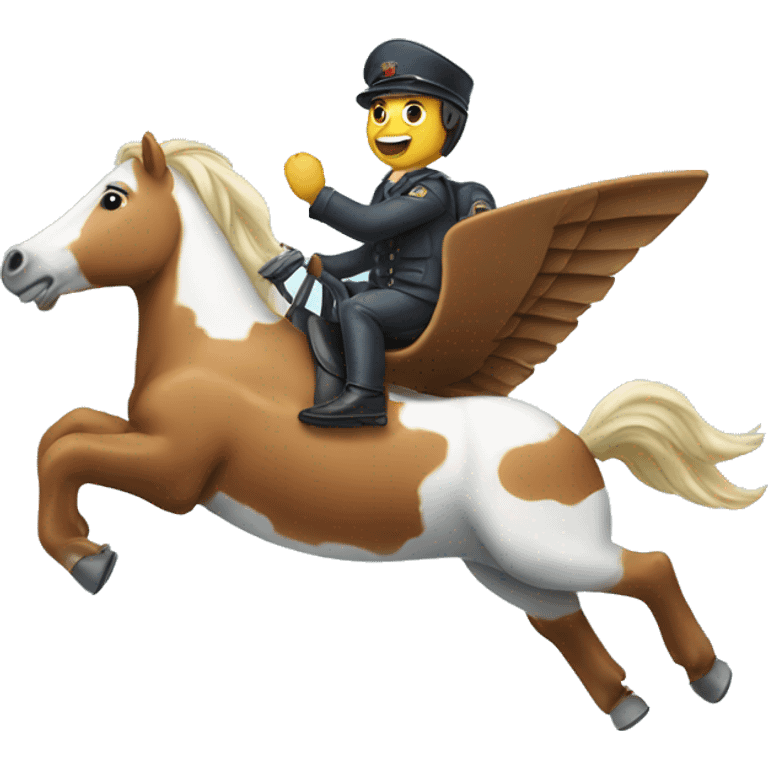 Horse flying an aeroplane emoji