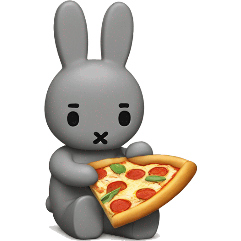 Miffy eating pizza emoji