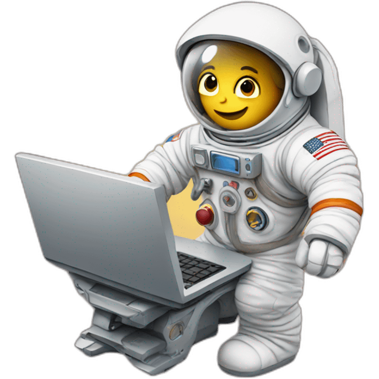 Astronaut with a computer emoji