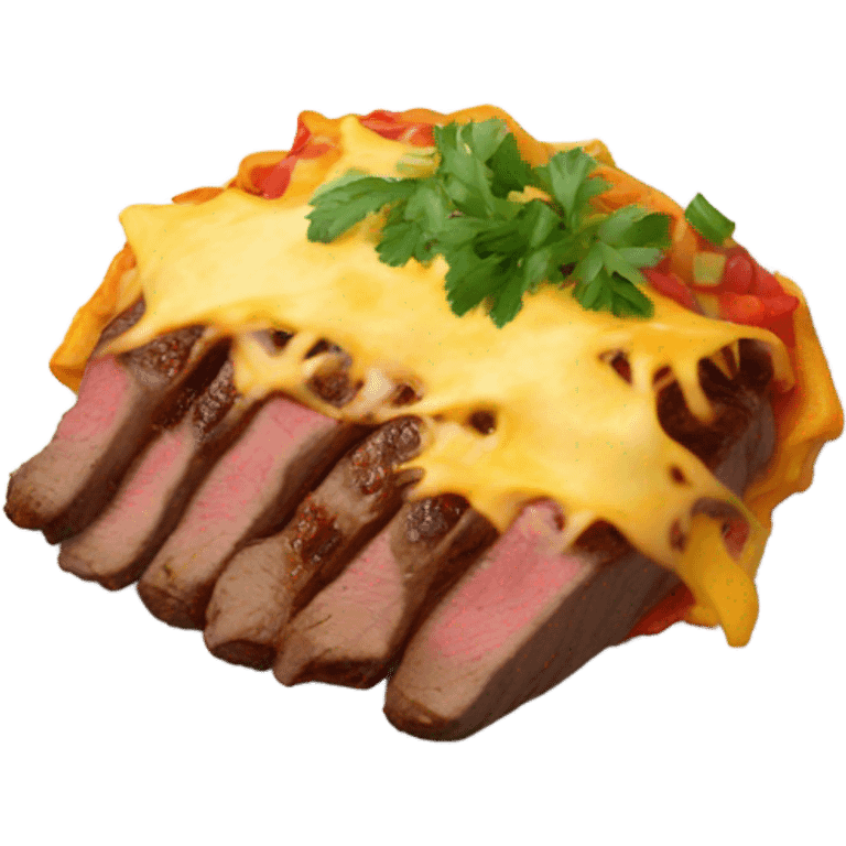 Steak over enchiladas  emoji