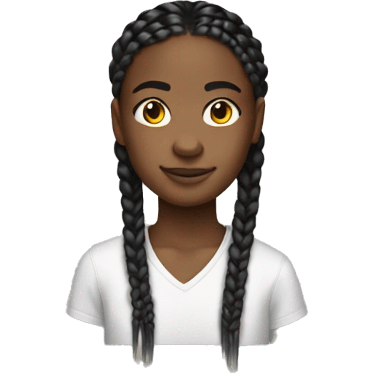 Black teenager with box braids emoji