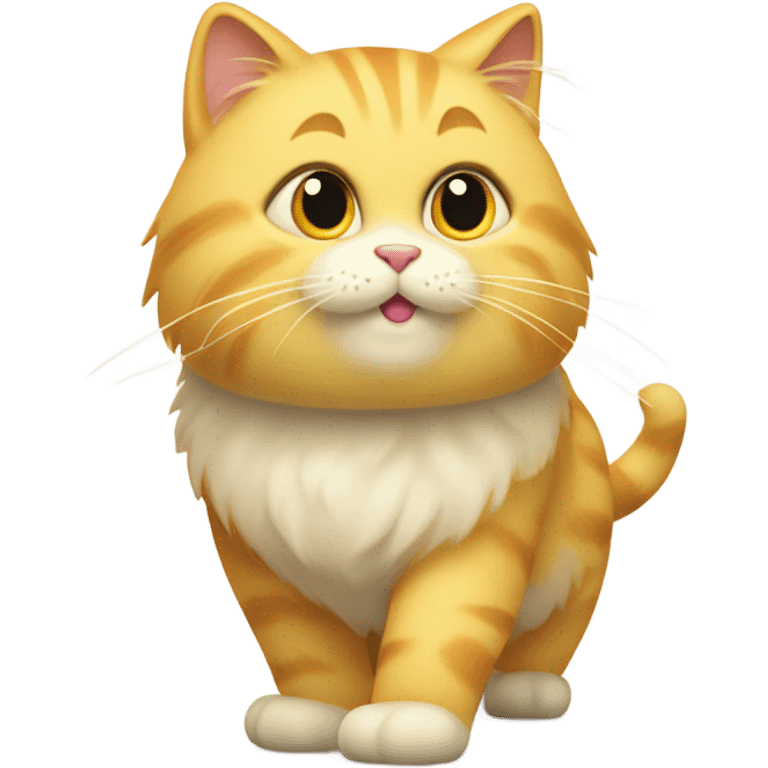 Walking fatty yellow fluffy cat emoji