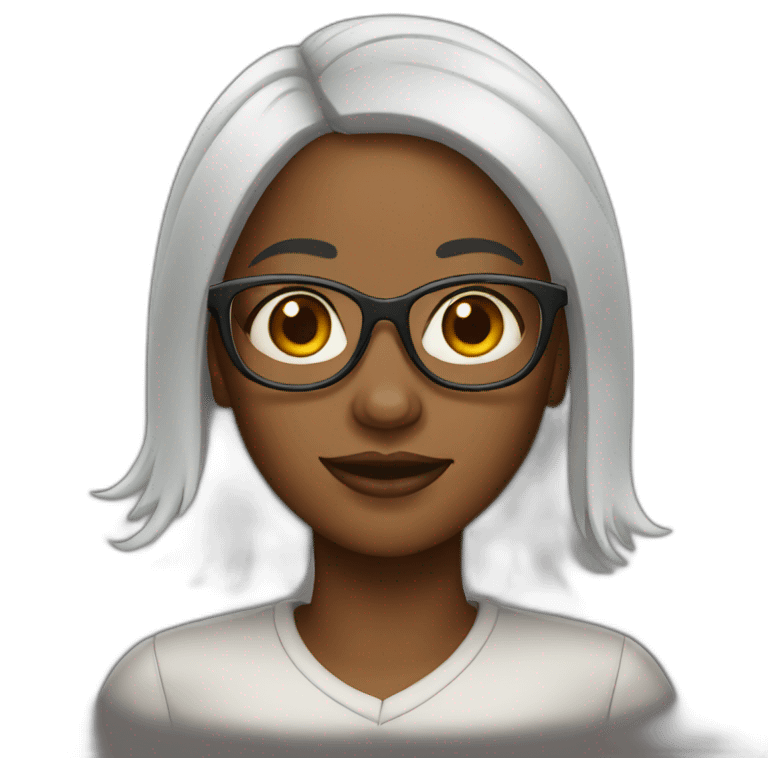 Black woman with glasses emoji