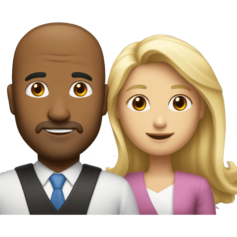 Un grand homme cheveux brun et une petite femme blonde se marient emoji