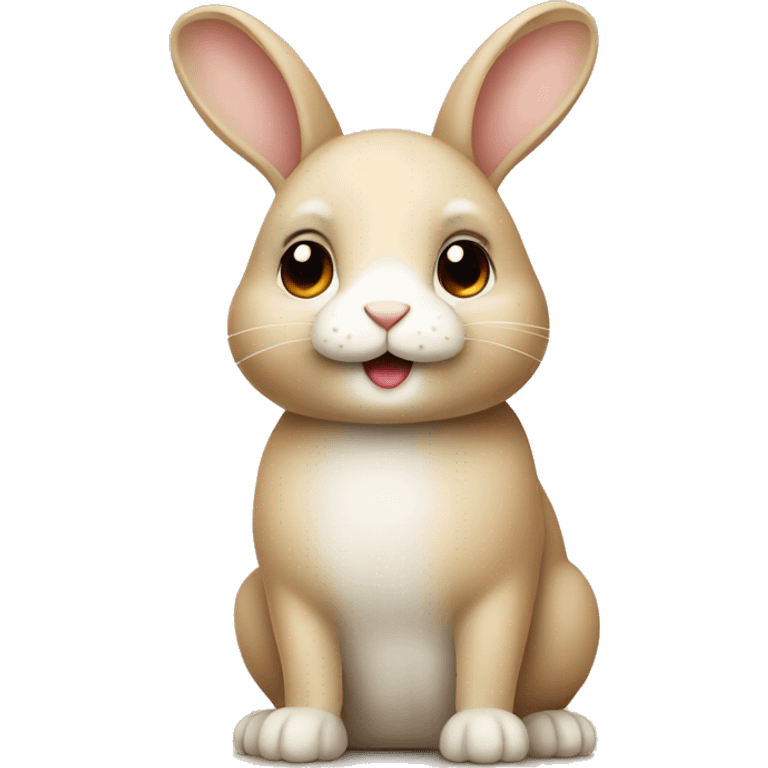 cute beige rabbit  emoji