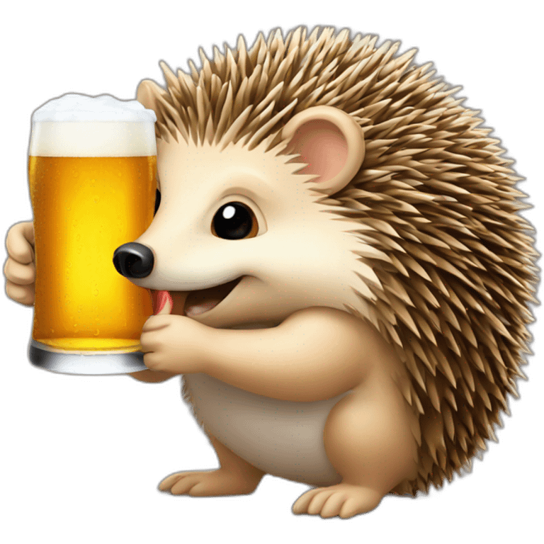 hedgehog drinking beer for bitcoin emoji