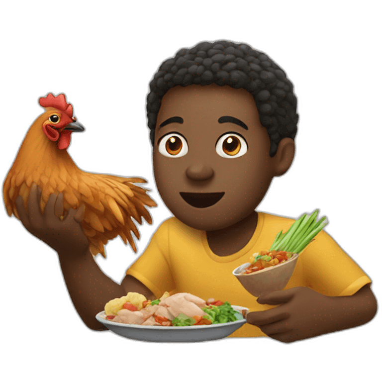 Africa people eating chicken emoji