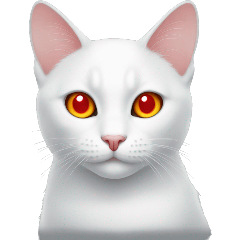 White cat with red eyes emoji