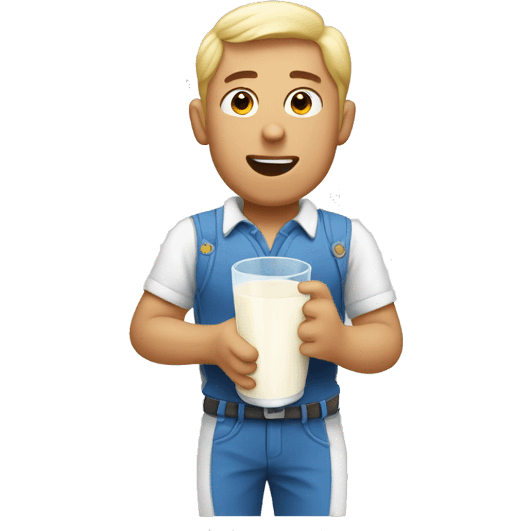 A man drink milk emoji