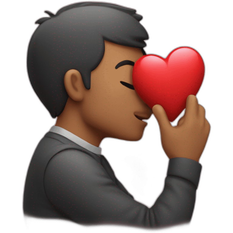 Kissing man with heart beside him emoji