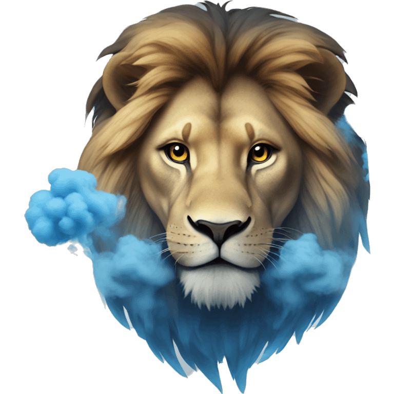 Lion w blue smoke  emoji