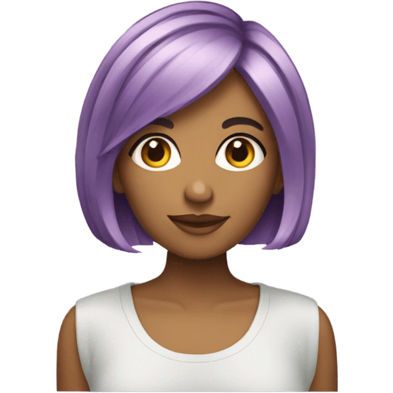 A young woman with a multicolored bob hair cut  emoji