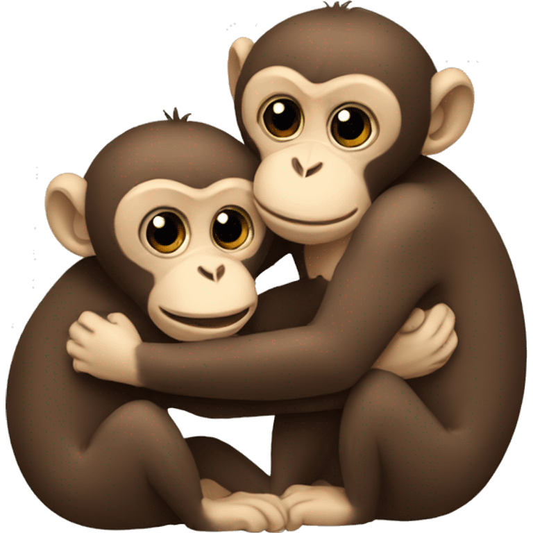 monkeys-hug-each-other emoji