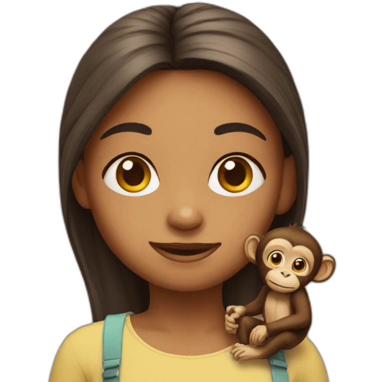 Girl with monkey emoji