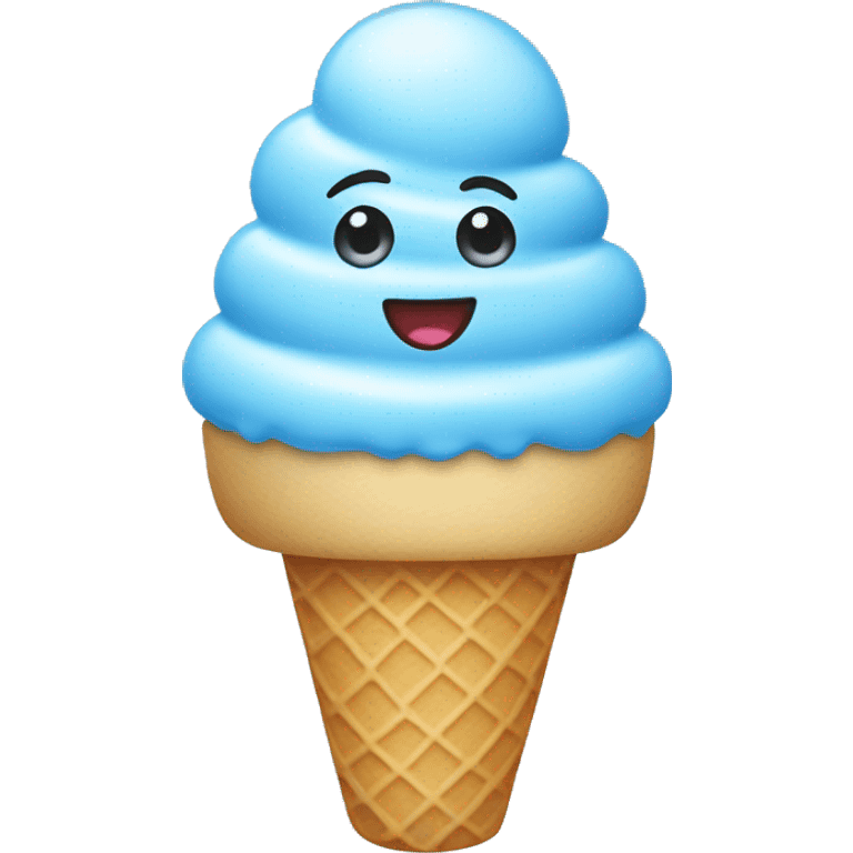 light blue ice cream with blue sprinkles  emoji