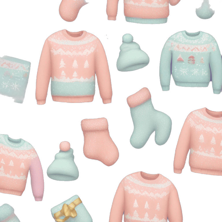 Pastel Christmas sweater emoji