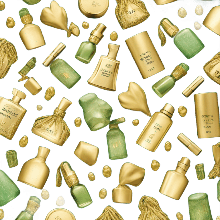 A dark green and gold Victoria Secret parfum emoji