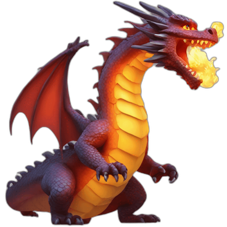 un dragon en feu emoji