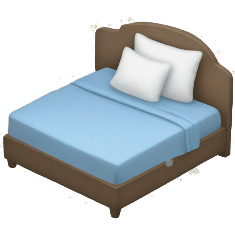 Cosy bed with blue smal flower bed sheets emoji