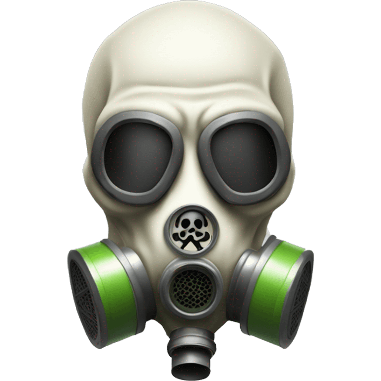 Skull wearing a full face gas mask emoji