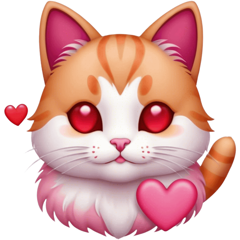 Cat with hearts emoji