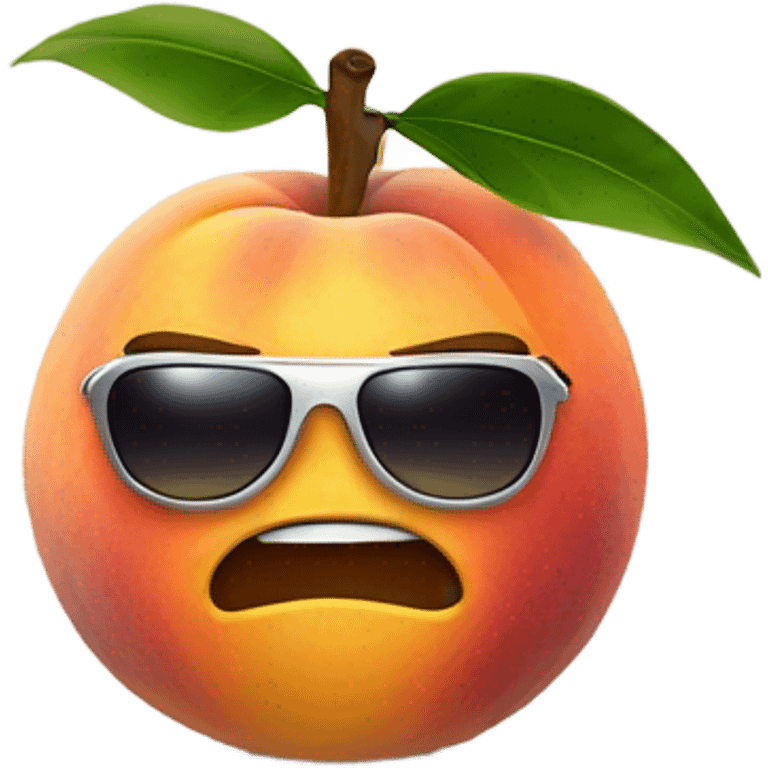 Peach fruit wearing sunglasses holding guns  emoji