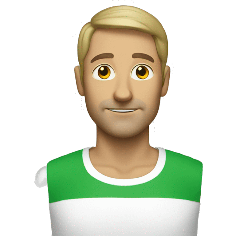 white man with clover emoji