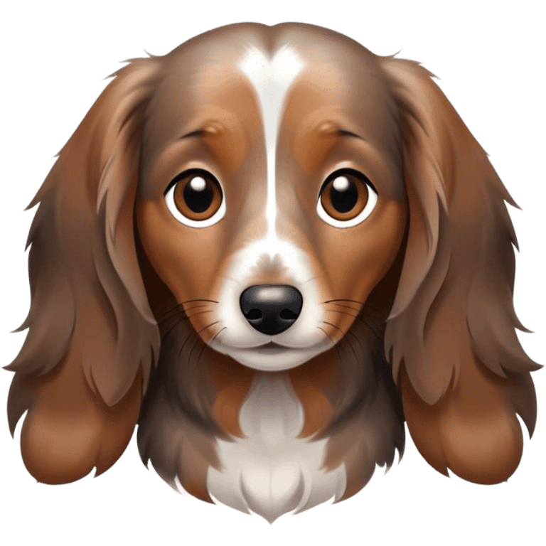 Black,brown Merle long haired Dachshund emoji