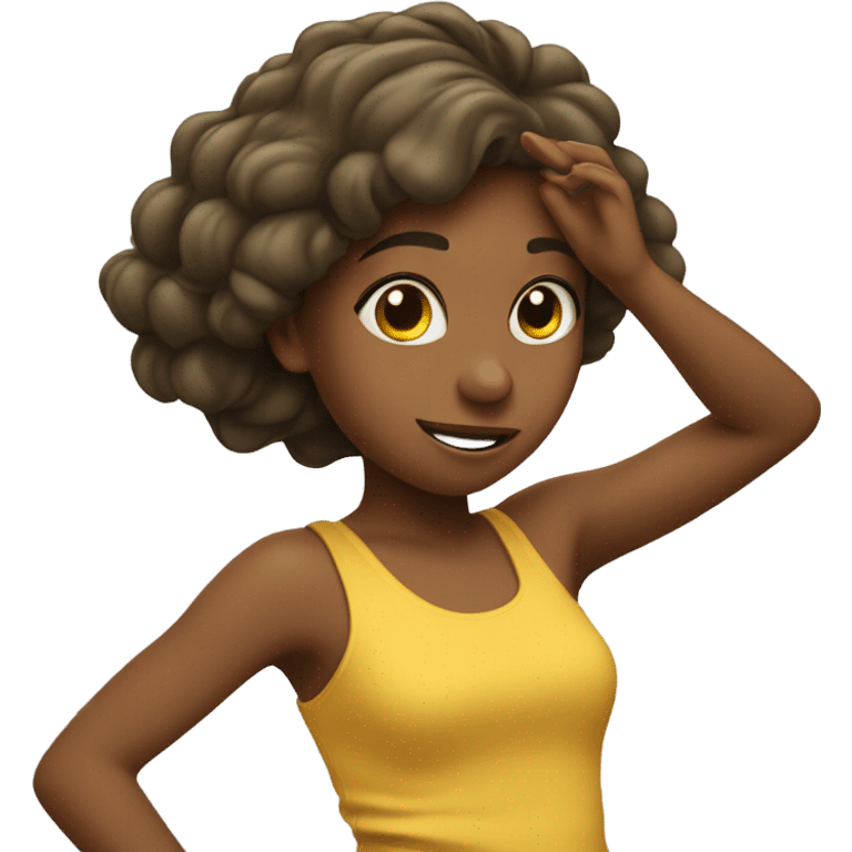 a girl dabbing emoji