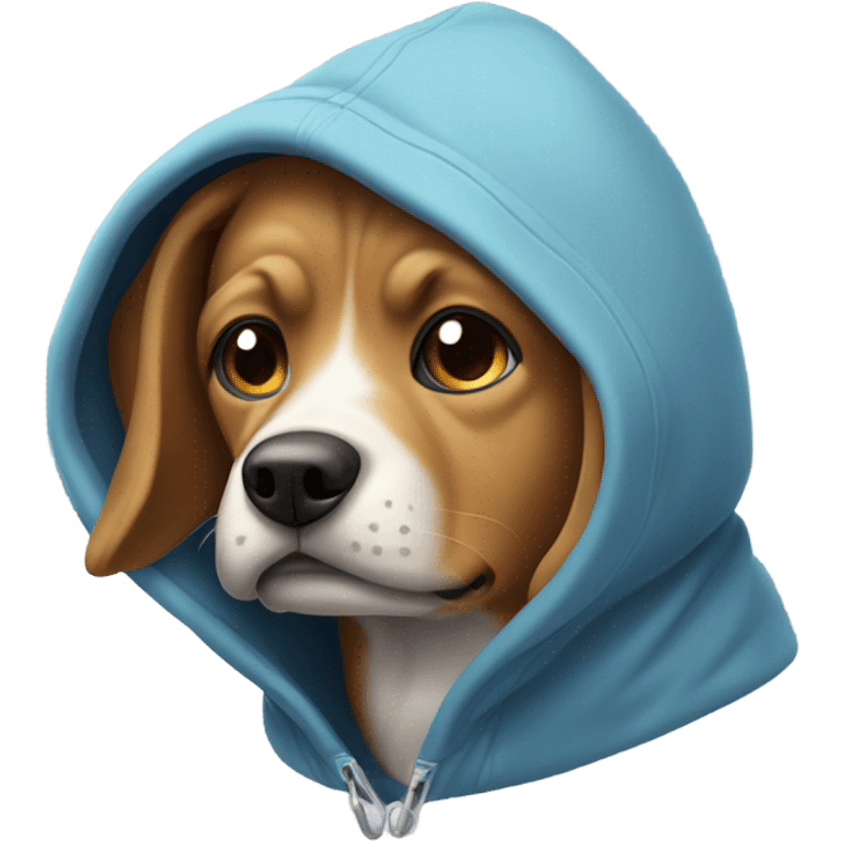 Dog wearing a hoodie emoji