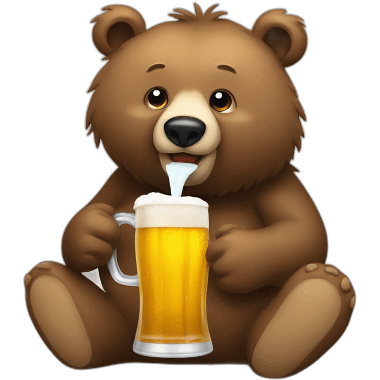 A bear drinking a beer emoji