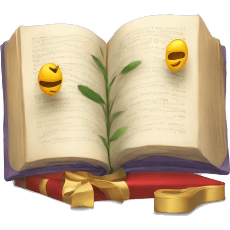 New Year's Garlande and book emoji