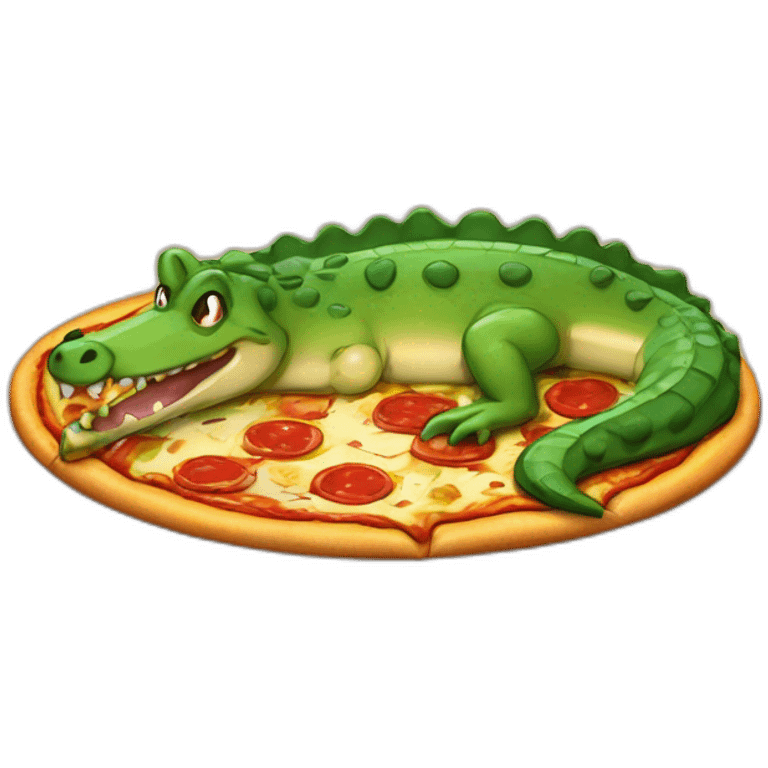 Crocodile mange pizza emoji