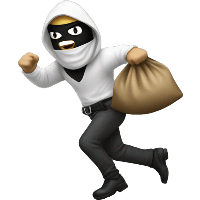 Robber running with money bag emoji