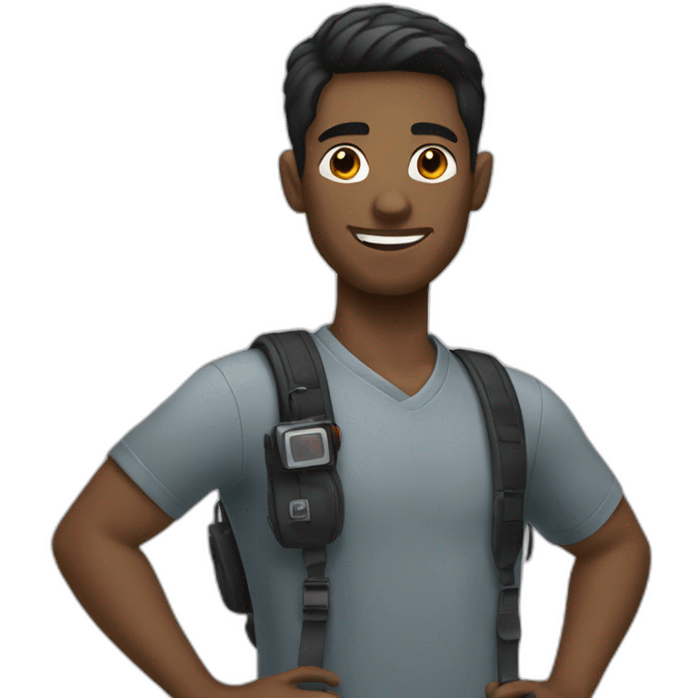 black male photographer with short black hair emoji