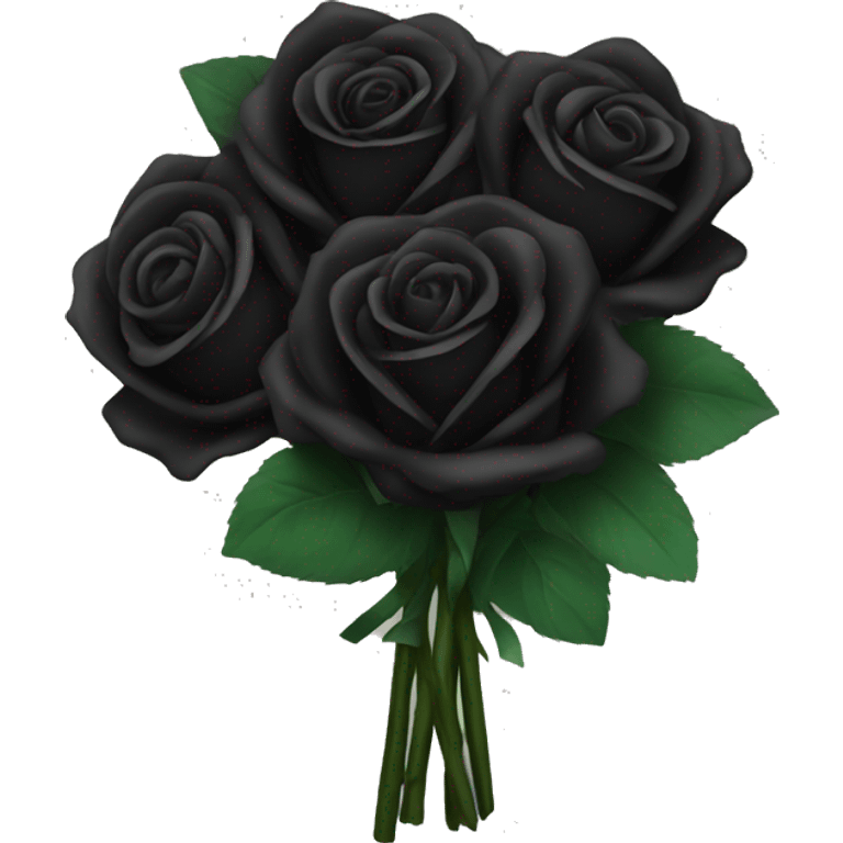 Black rose bouquet emoji