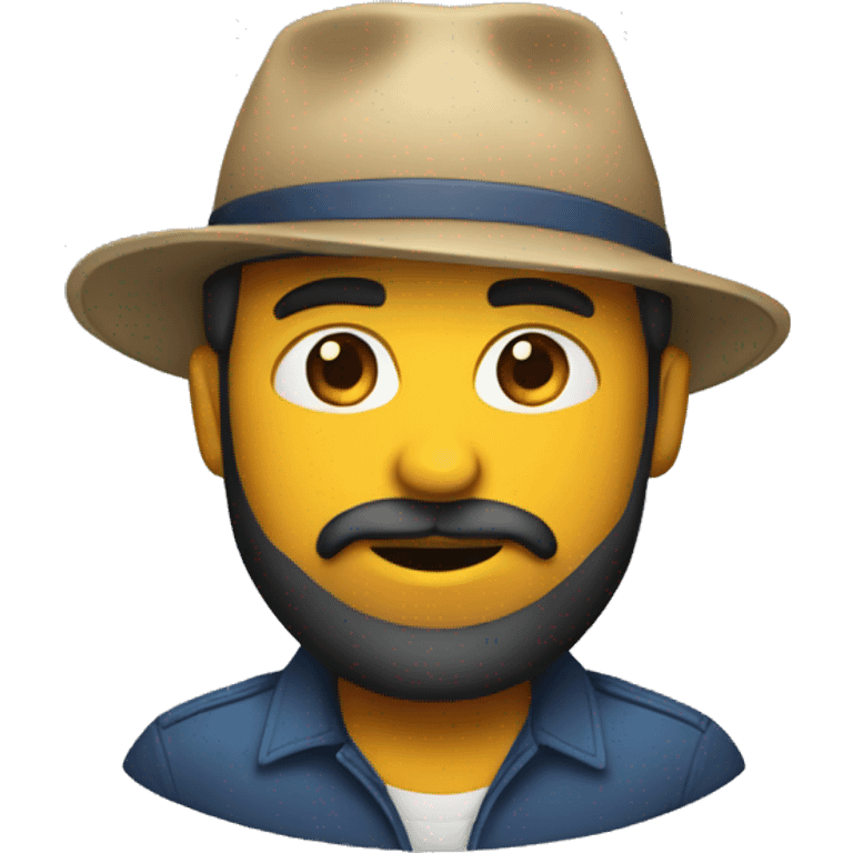 Emoji con barba y gorra  emoji