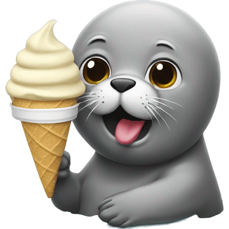 seal eating ice cream emoji