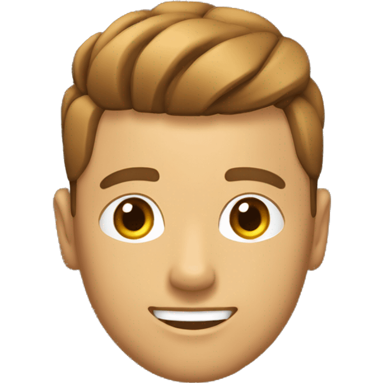 Homme sérieux avec le teinte marron clair et une coupe en buzzcut  emoji