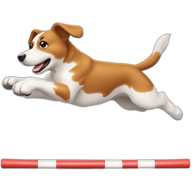 Dog jumping agility jump emoji