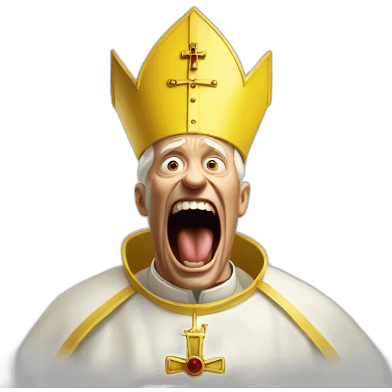 The Screaming yellow pope  emoji