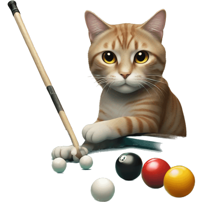 Cat playing pool emoji