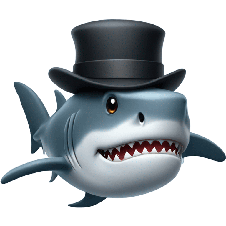 Shark with a top hat emoji