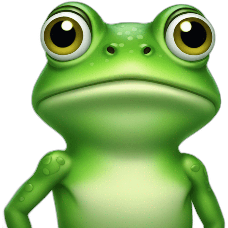 suspicious frog squinting emoji